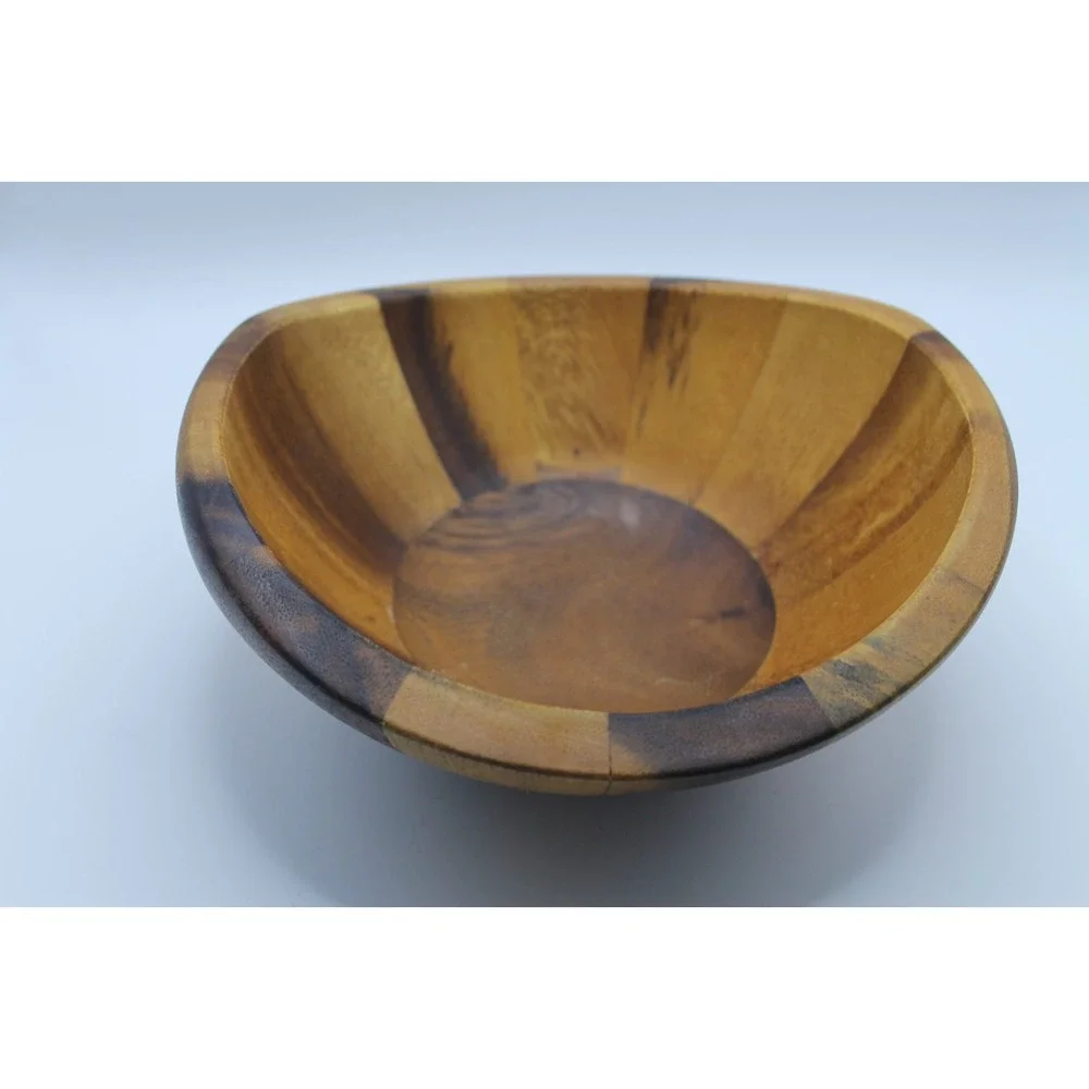 Nambe Yaro (no stamp) Acacia Wood Individual Salad Bowl Set Of 4